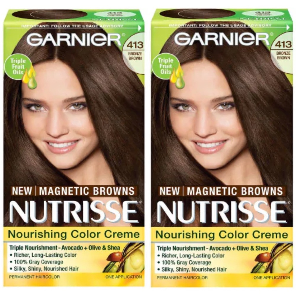 GARNIER💥NUTRISSE MAGNETIC BROWNS 413 BRONZE BROWN - 2 BOXES💥